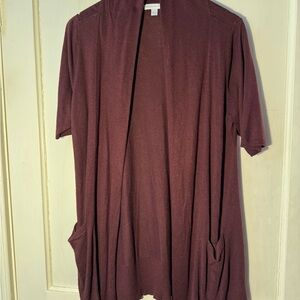 New York & Company Burgundy Cardigan